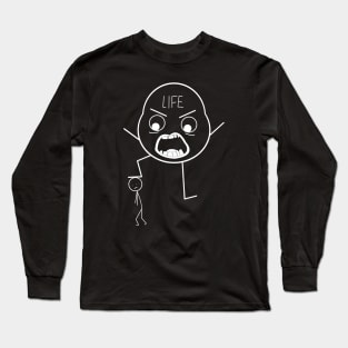 Guy with bad life - stick figures Long Sleeve T-Shirt